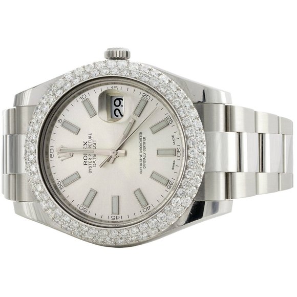 Men's Rolex 41mm DateJust II Iced Bezel w/ original box - Picture 3 of 8